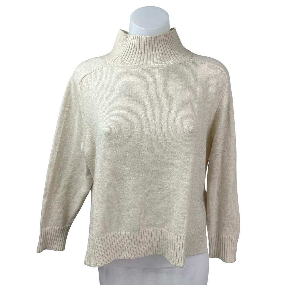 Banana Republic Women's Beige Long Sleeve Turtleneck Knit Sweater Top Size M